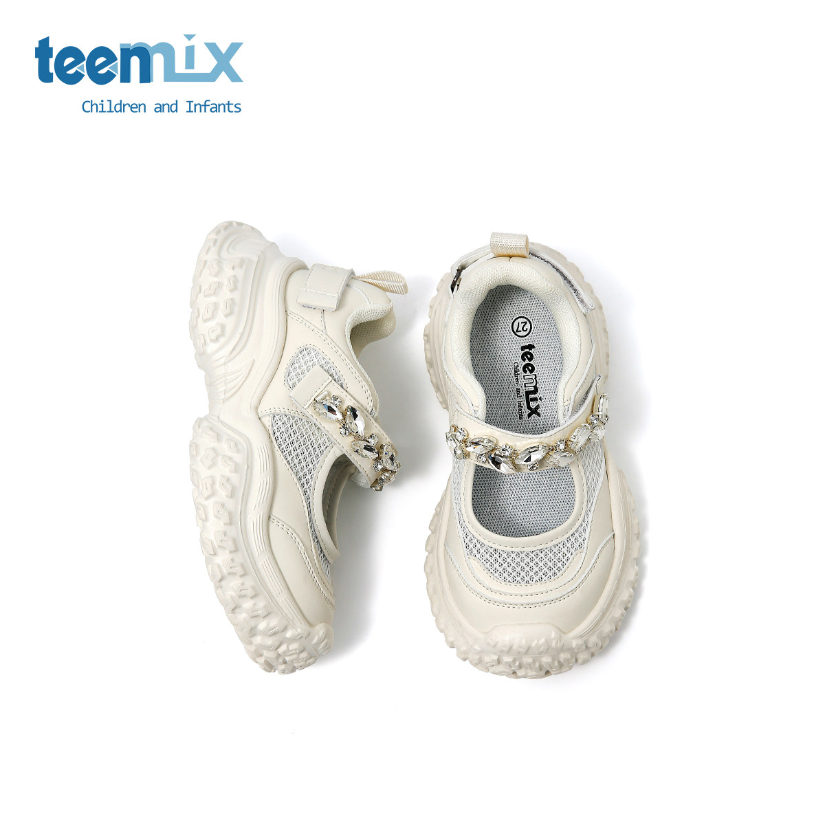 teenmix儿童2026夏季新款女童水钻鞋小女孩软底包头休闲运