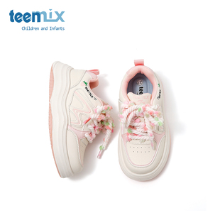 中大童女孩休闲运动板鞋 天美意童鞋 女童厚底小白鞋 新款 2026年秋季