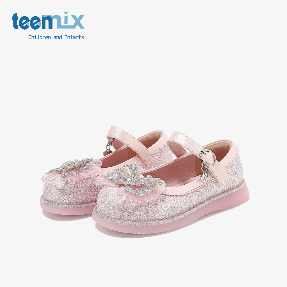 天美意童鞋2026春季新款女童水钻蝴蝶结时尚软底水晶鞋百搭公主鞋,童鞋/婴儿鞋/亲子鞋,水晶/水钻鞋,淘宝优惠券,粉丝福利购,淘宝优惠卷