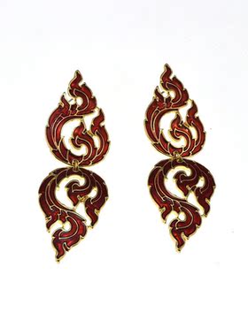 欧美外贸流行饰品 质感夸张透明滴油个性火焰 耳环耳坠女200611