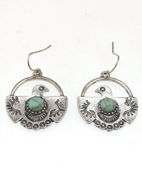 欧美外贸原单流行时尚饰品个性质感复古松石耳环耳坠耳饰女221110