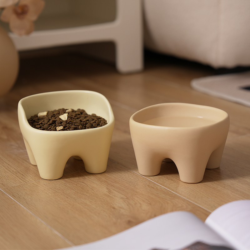 陶瓷大口径猫狗食盆水碗猫粮碗高脚护颈宠物碗防打翻宠物用品
