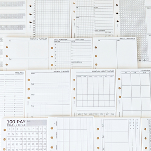 手帐本活页替换芯a6活页纸打卡日程周计划月计划时间轴年计划内页