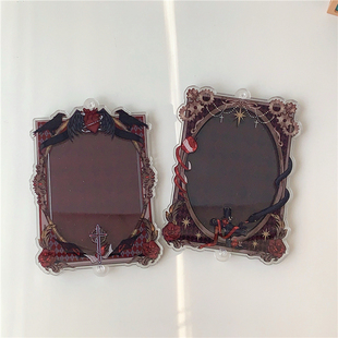 原创复古亚克力谷美三寸拍立得相框追星二次元小卡展示框插卡立牌