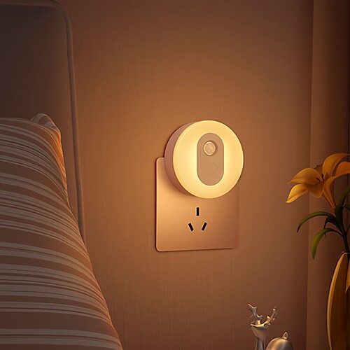 小度光感插座小夜灯床头氛围卧室睡眠婴儿喂奶节能感应灯