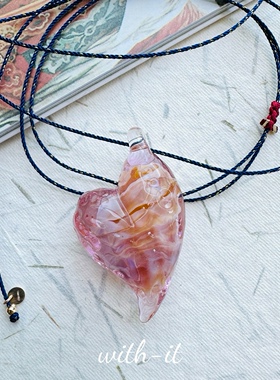 with it琉璃爱心形状吊坠项链进口原料男女同款明星意大利风175