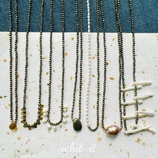 with it黄铁矿项链彩色珍珠手链手串闪闪迷你叠戴法式明星款145