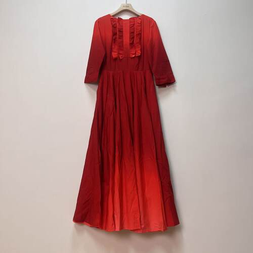 Samantha sung ABELIA RUFFLE 弹棉 OMBRE NEW RED裙子A0153