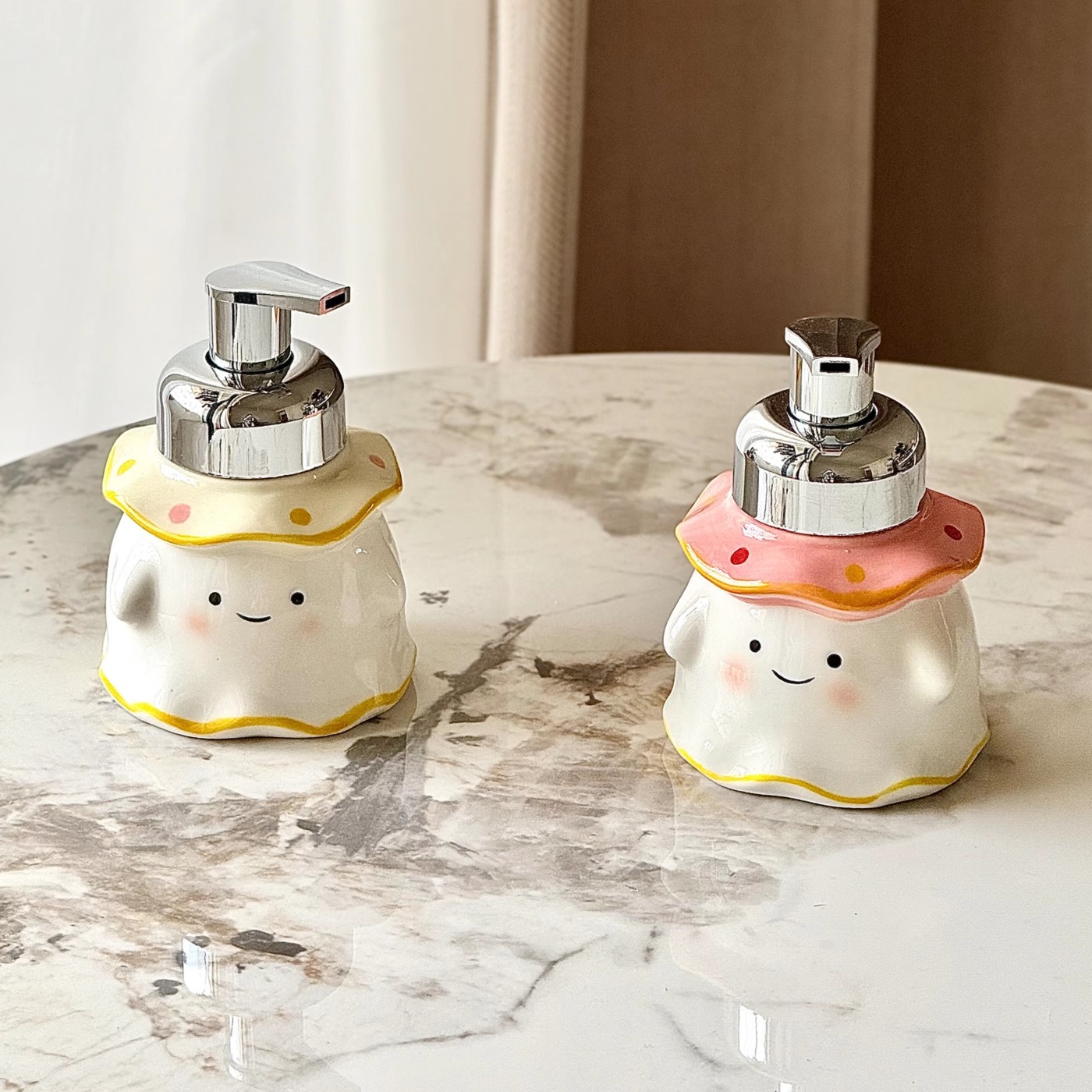 进口新款可爱洗手液泡沫起泡瓶浴室洗手台面创意按压瓶洗发沐浴分