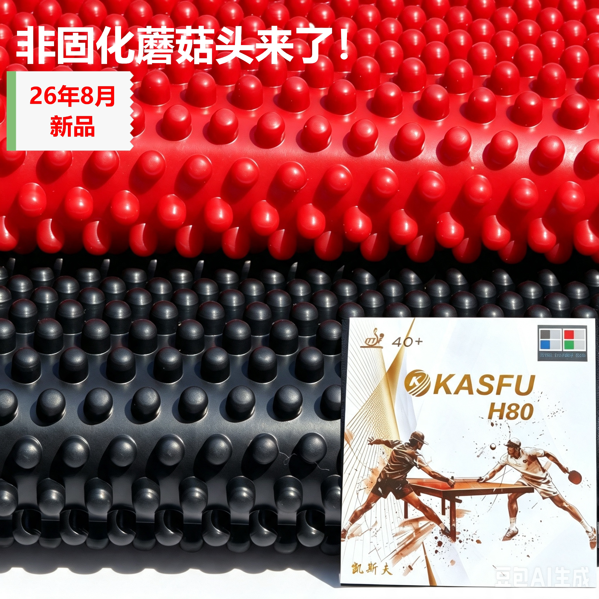 凯斯夫H80乒乓球长胶非固蘑菇头