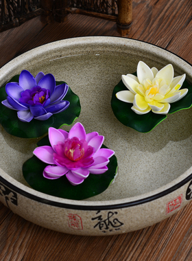 睡美人仿真小荷花莲花/绿色环保植物/荷叶假睡莲美容院会所装饰花