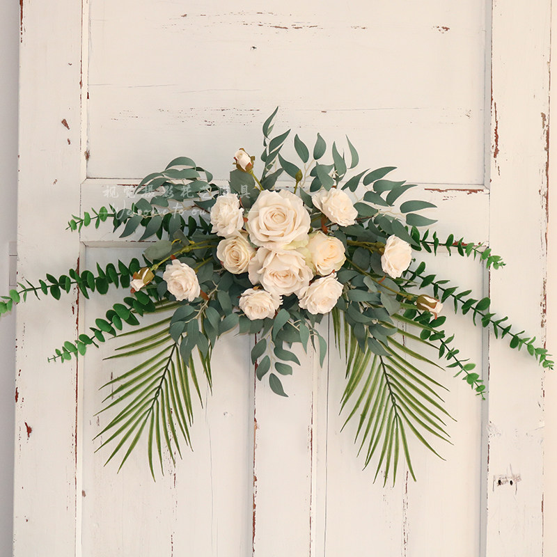 仿真花门头花艺装饰墙面挂饰门楣花水牌花艺布景拍照摄影场景道具