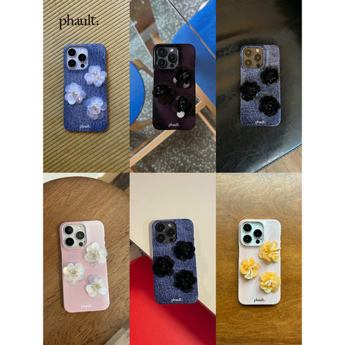 立体花朵菲林手机壳韩国进口复古
