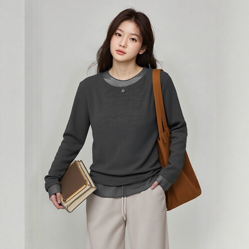 凤凰依屋大码设计感打底衫