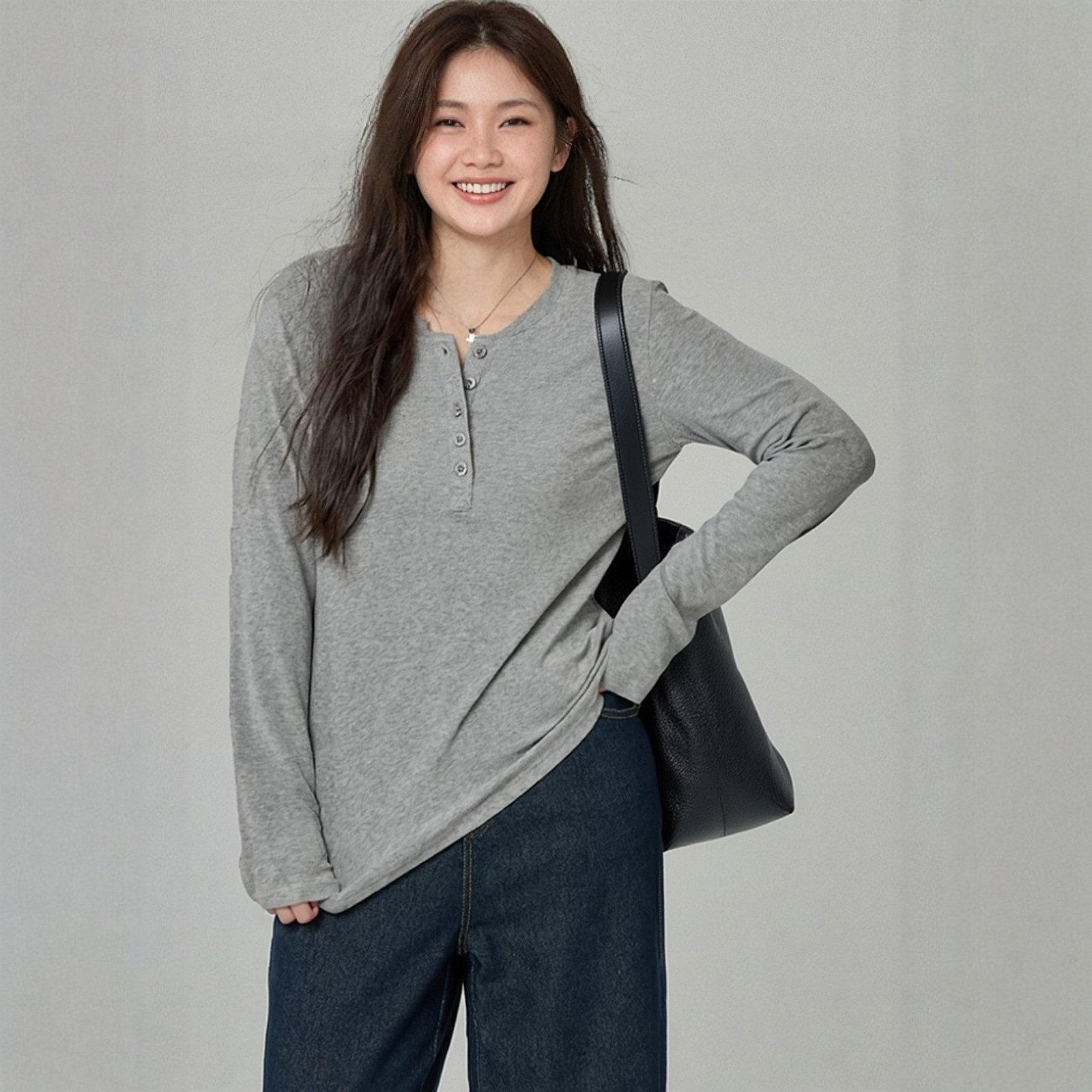 大码胖mm巨好看上衣正肩长袖内搭时尚纽扣女装秋冬外穿独特打底衫,女装/女士精品,大码内搭,淘宝优惠券,粉丝福利购,淘宝优惠卷