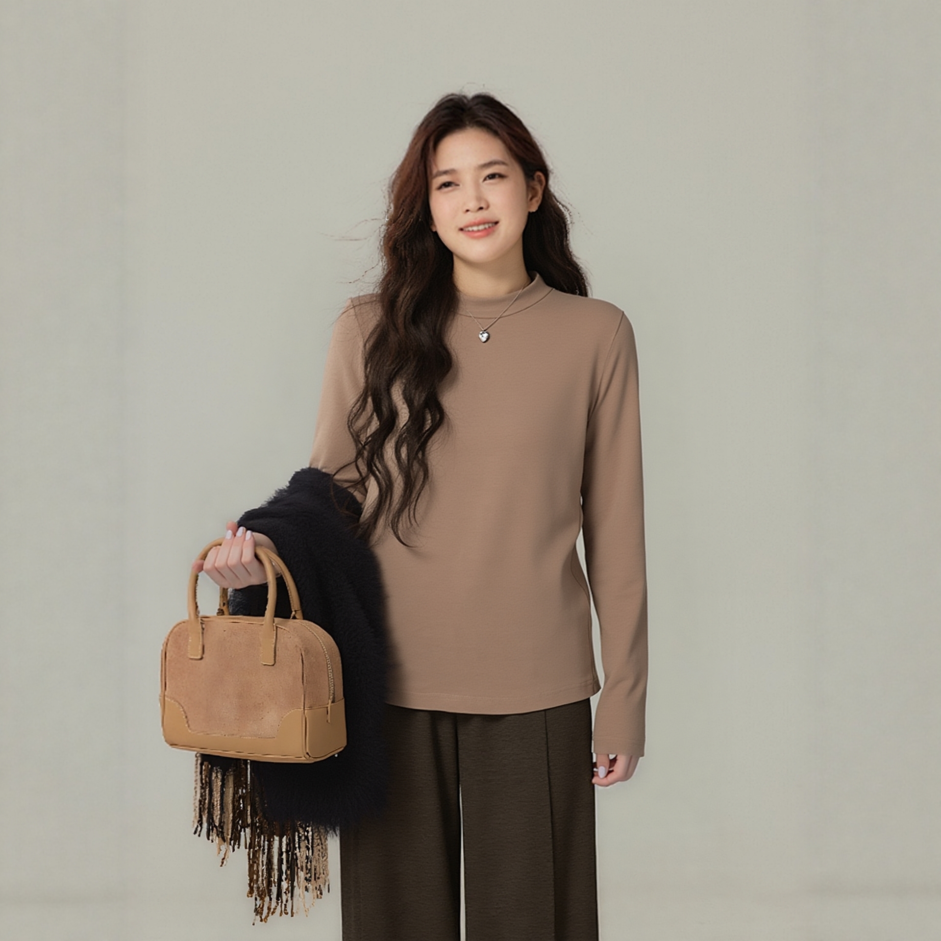 秋冬半高领针织衫凤凰依屋