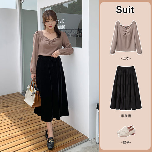 大码女装胖mm正肩法式气质上衣