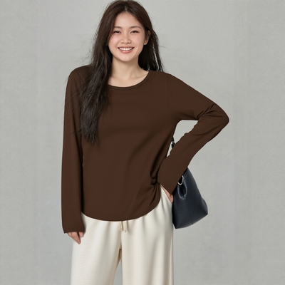 高弹棉质内磨毛面料宽松遮肚