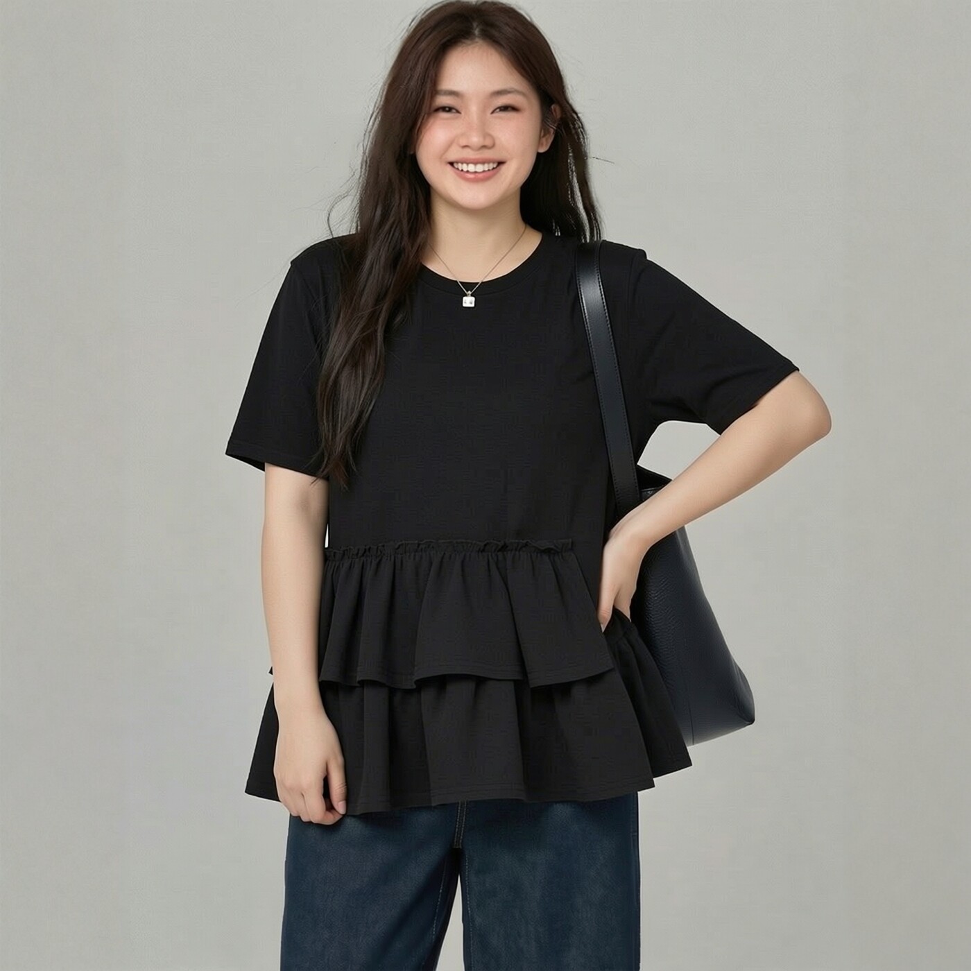 大码独特漂亮好看上衣女夏季200斤胖MM巨遮肚A字大摆T恤显瘦短袖