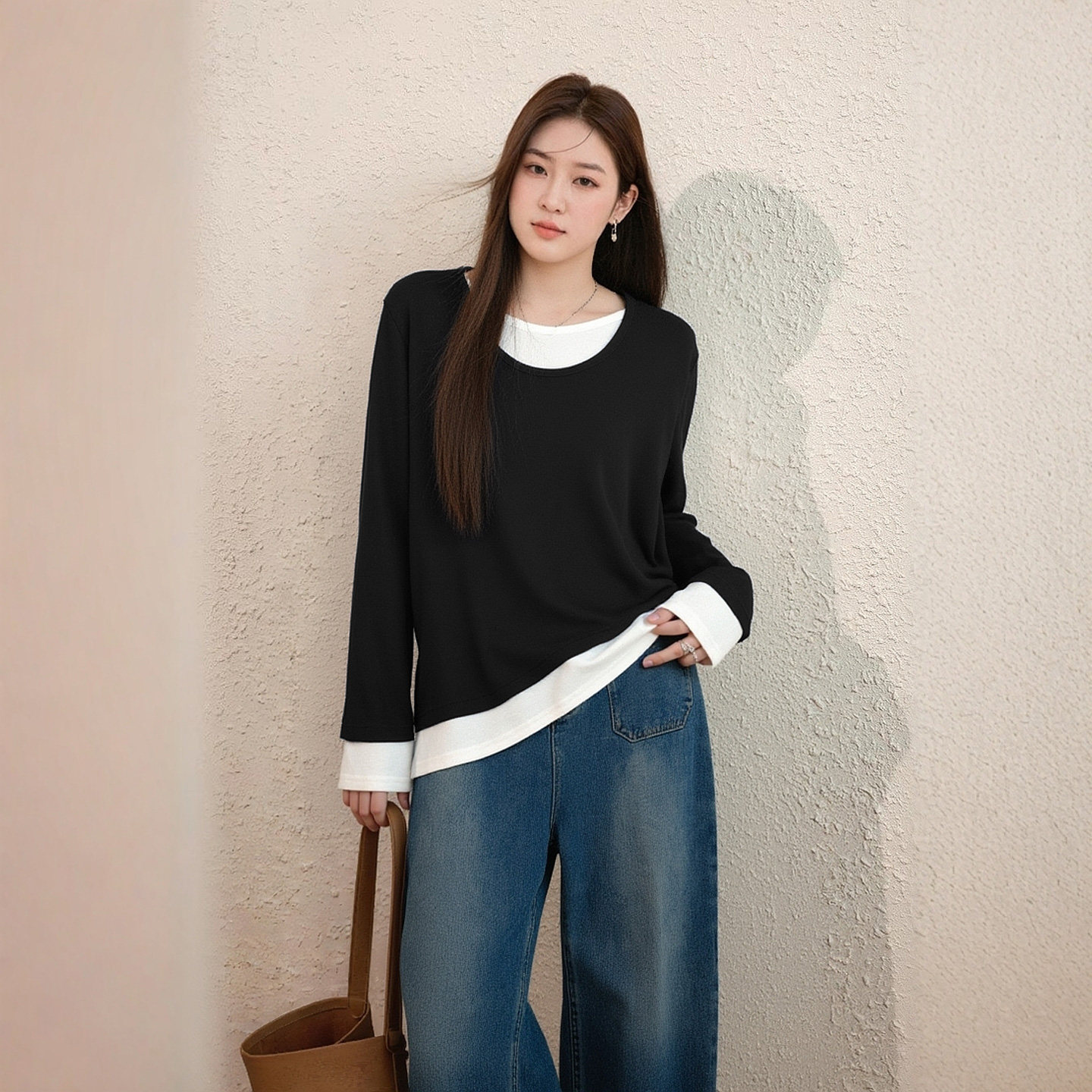 大码胖mm巨遮肚上衣女装假两件撞色大版T恤独特漂亮　断码清仓,女装/女士精品,大码内搭,淘宝优惠券,粉丝福利购,淘宝优惠卷