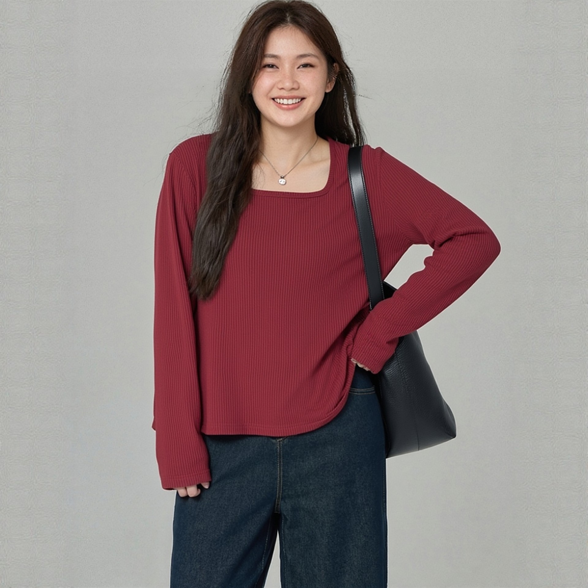 大码女装秋季新品法式方领外穿打底衫200斤胖妹妹长袖坑条上衣T恤,女装/女士精品,大码内搭,淘宝优惠券,粉丝福利购,淘宝优惠卷