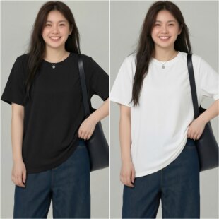 纯棉弹力基础款 夏季 外穿宽松遮肚子打底上衣 胖mm正肩t恤女装 大码