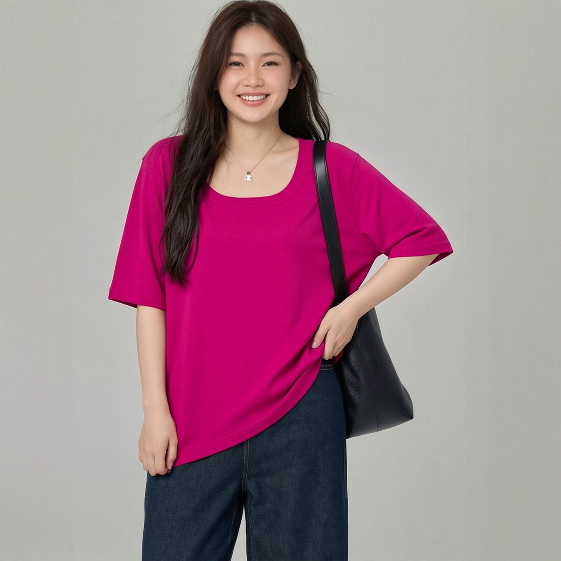 高端方领上衣胖MM独特200斤大码女装夏季遮肚短袖宽松针织线衣T恤