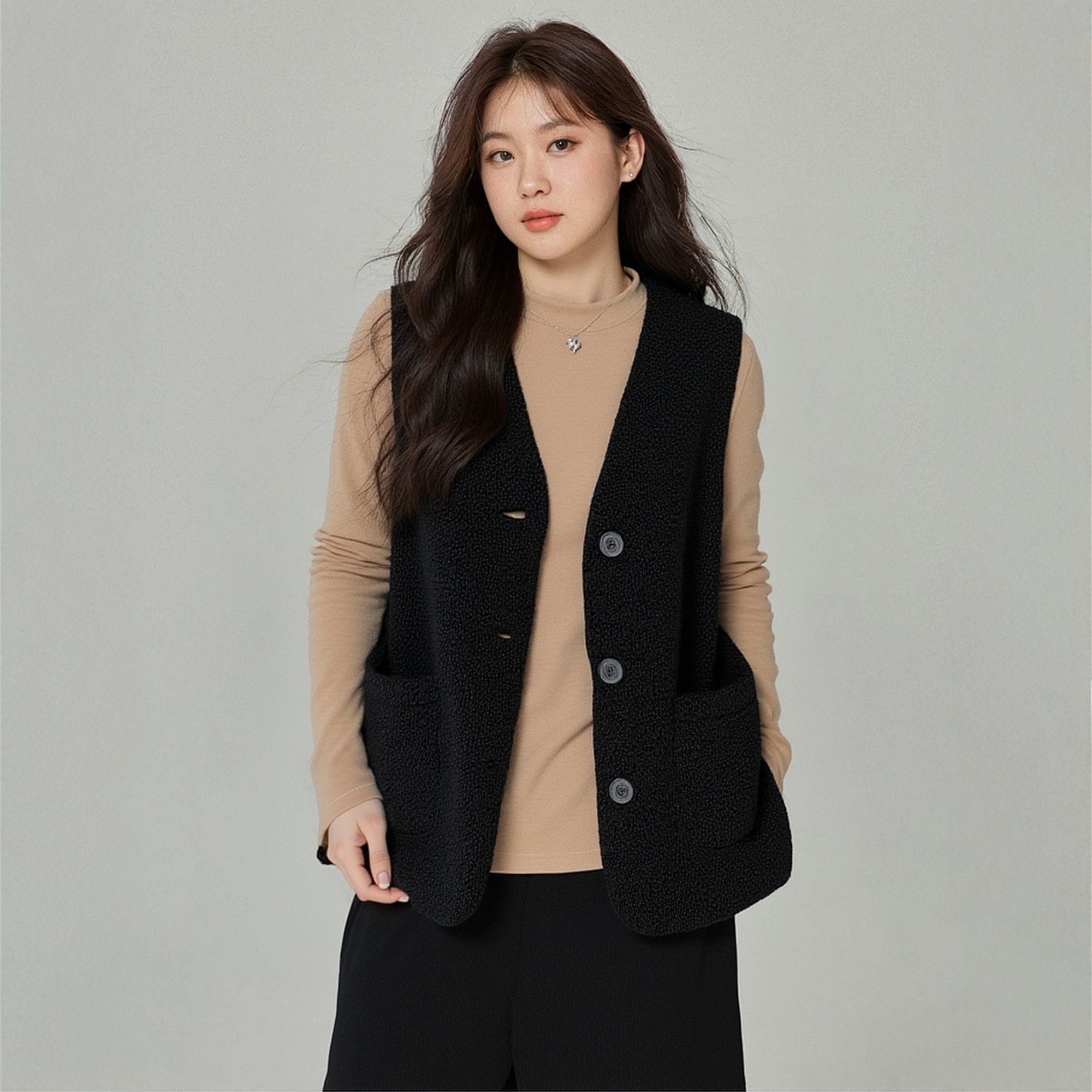 马甲大码女胖mm高级感羊羔绒一体挺括有型遮肚子显瘦简约马夹外搭,女装/女士精品,常规大码外套,淘宝优惠券,粉丝福利购,淘宝优惠卷