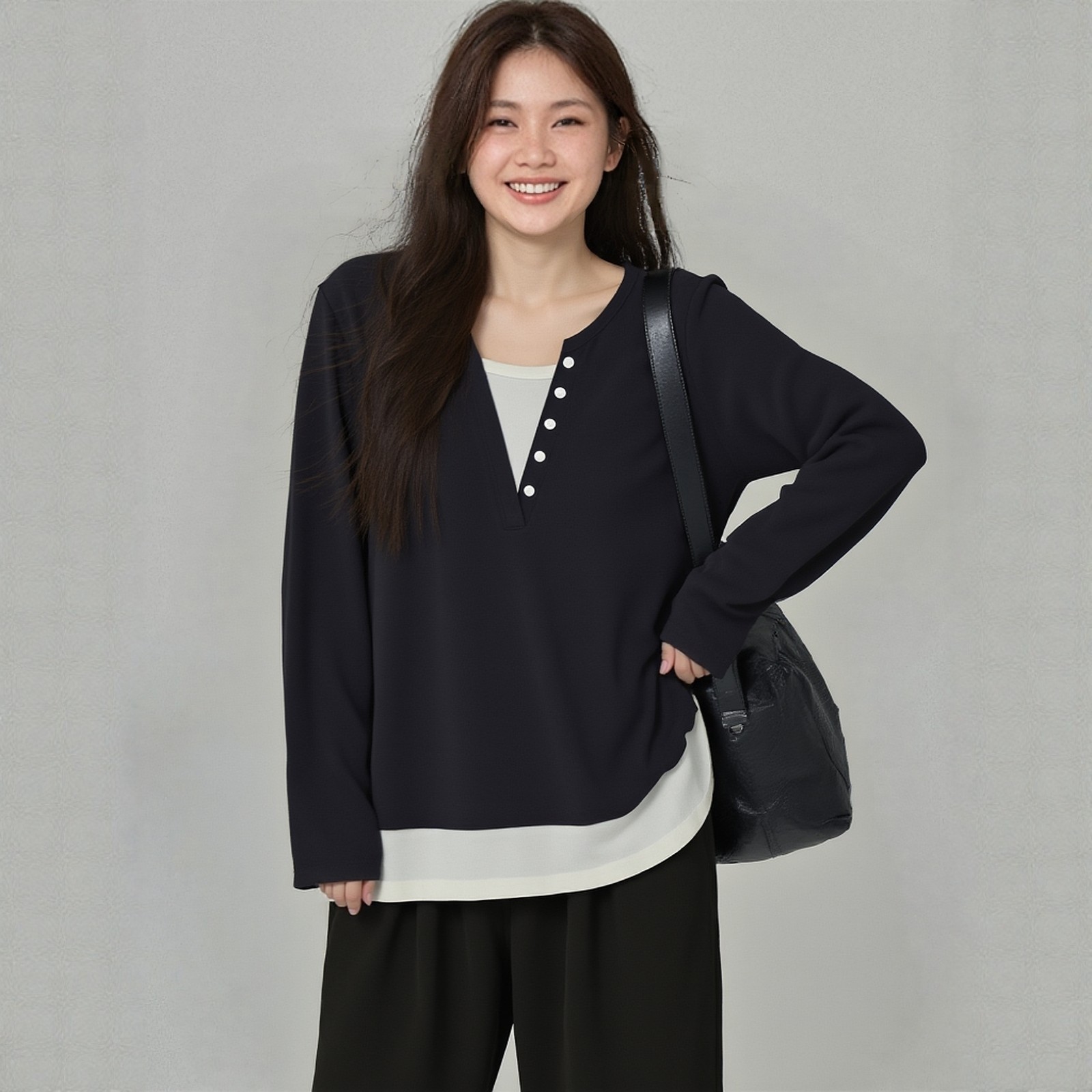 大码胖mm巨好看上衣春装新款假两件正肩宽松遮肚显瘦女装漂亮T恤,女装/女士精品,大码内搭,淘宝优惠券,粉丝福利购,淘宝优惠卷