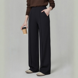 阔腿裤 大码 遮胯窄版 子梨形身材锦棉罗马加大加肥女装 胖mm巨显瘦裤