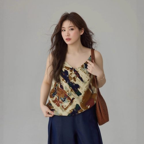 凤凰依屋复古背心吊带美拉德色