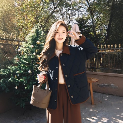 大码女装秋冬装正肩棉服女胖妹妹