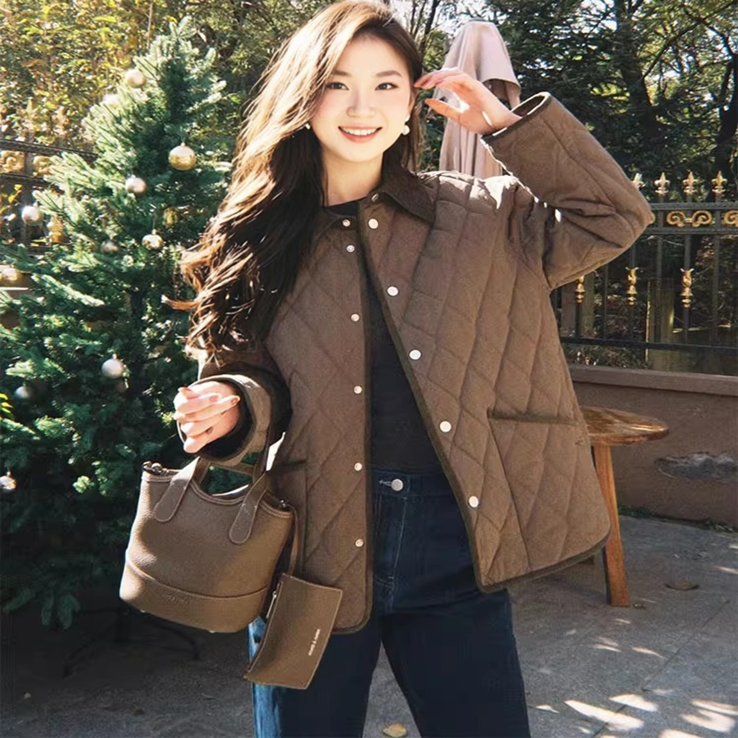 凤凰依屋大码加绒加厚棉衣外套