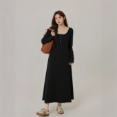 漂亮独特收腰型 2025年新款 高级感大码 连衣裙胖妹妹秋冬季 女装 长袖