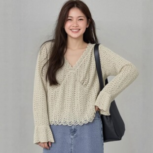 大码 新款 喇叭袖 蕾丝V领正肩高级感气质漂亮女 胖mm巨好看上衣春装