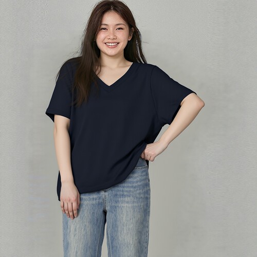 新款夏季大版纯棉T恤正肩宽松