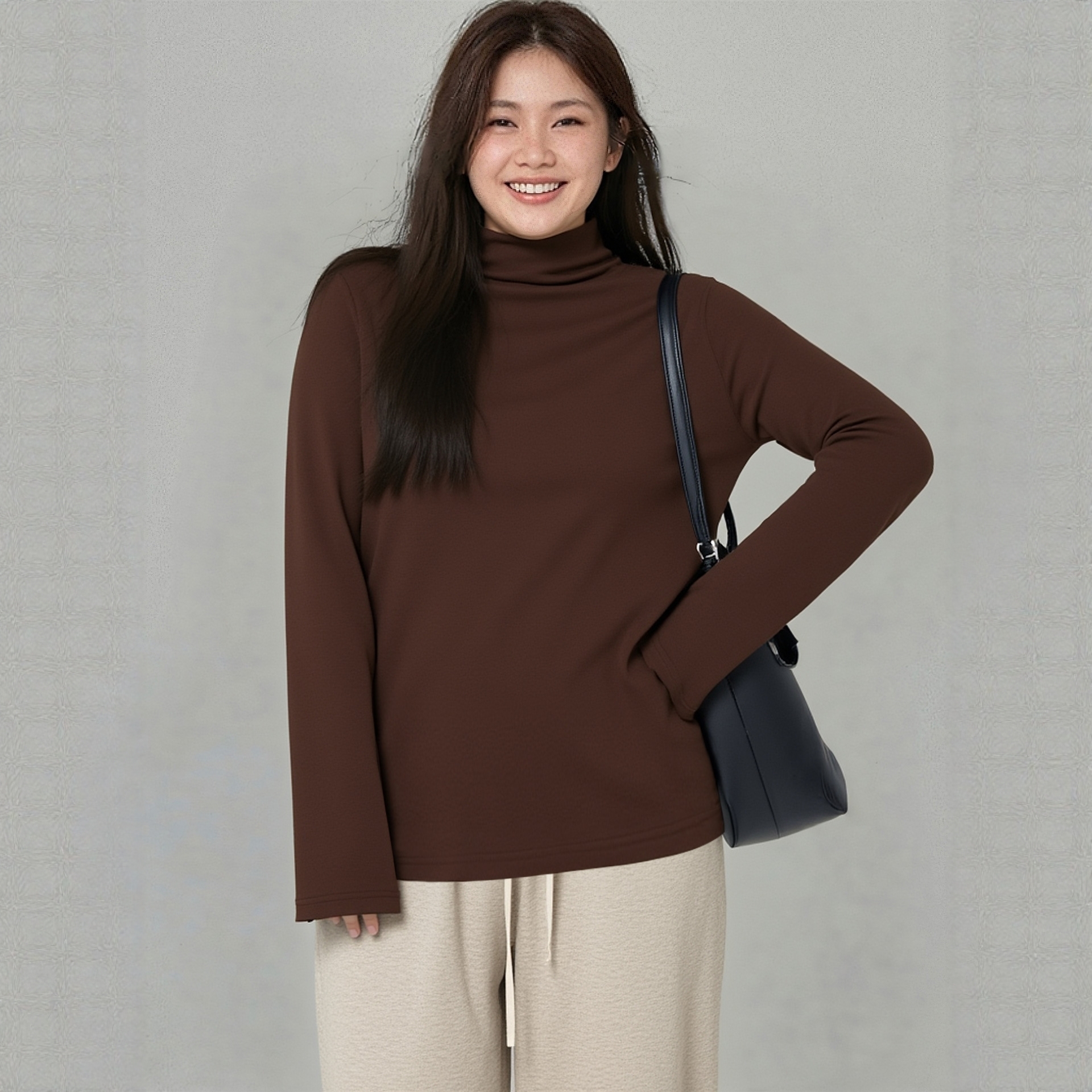 双面磨毛聚温保暖遮肚子不勒脖