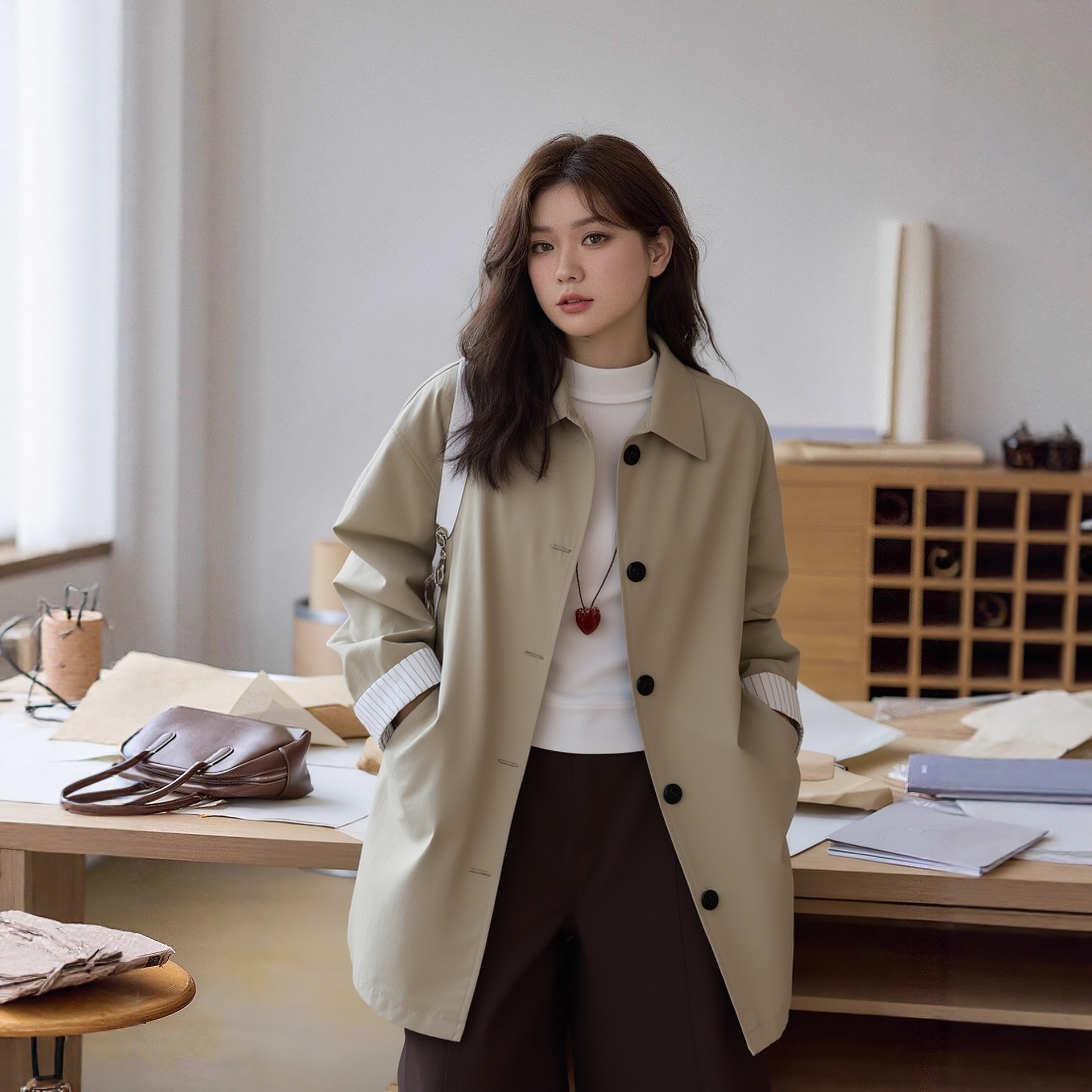 风衣外套女大码胖mm240斤可穿