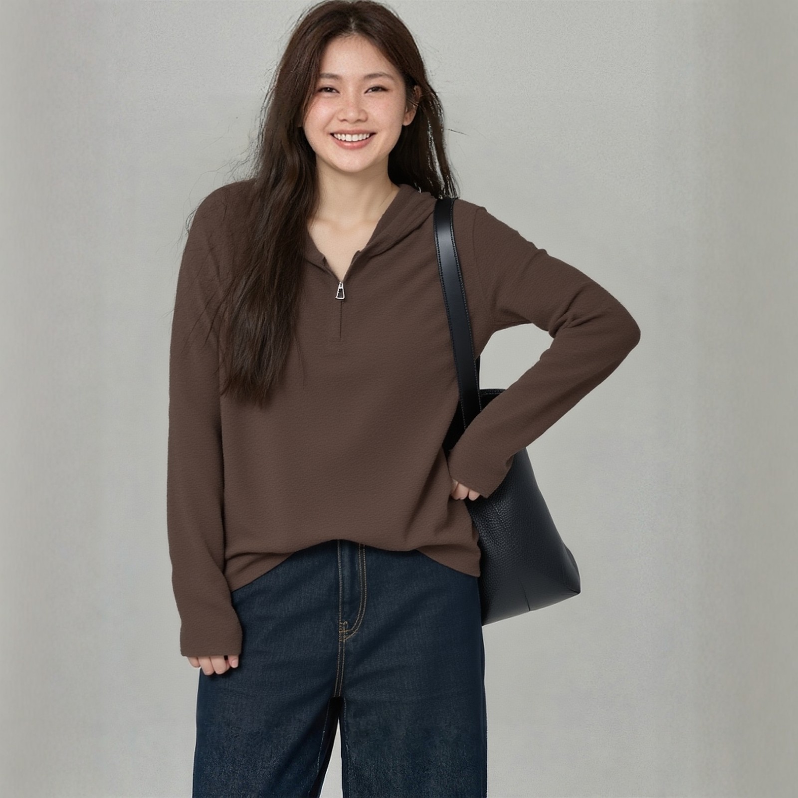 适合胖mm大码上衣针织磨毛连帽拉链休闲T恤巨好看遮肚外穿打底衫,女装/女士精品,大码内搭,淘宝优惠券,粉丝福利购,淘宝优惠卷