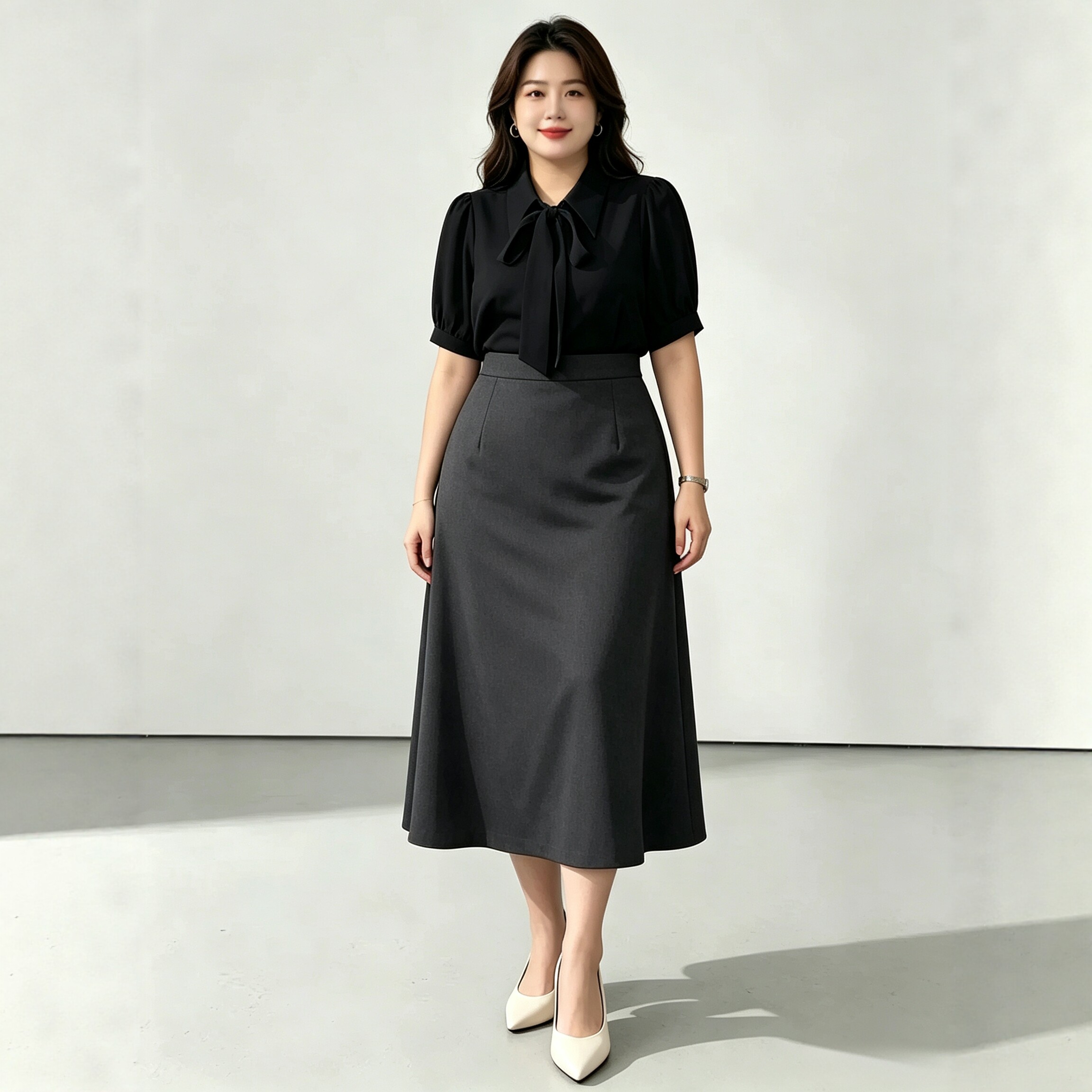 半身裙大码胖mm显瘦遮肚a字女夏装新款梨型身材后腰弹力松紧长裙
