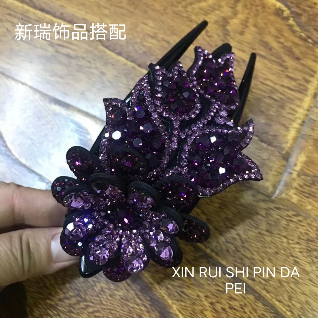 新款进口捷克钻郁金香大号13厘米鸭嘴夹盘发苞发精品头饰发饰