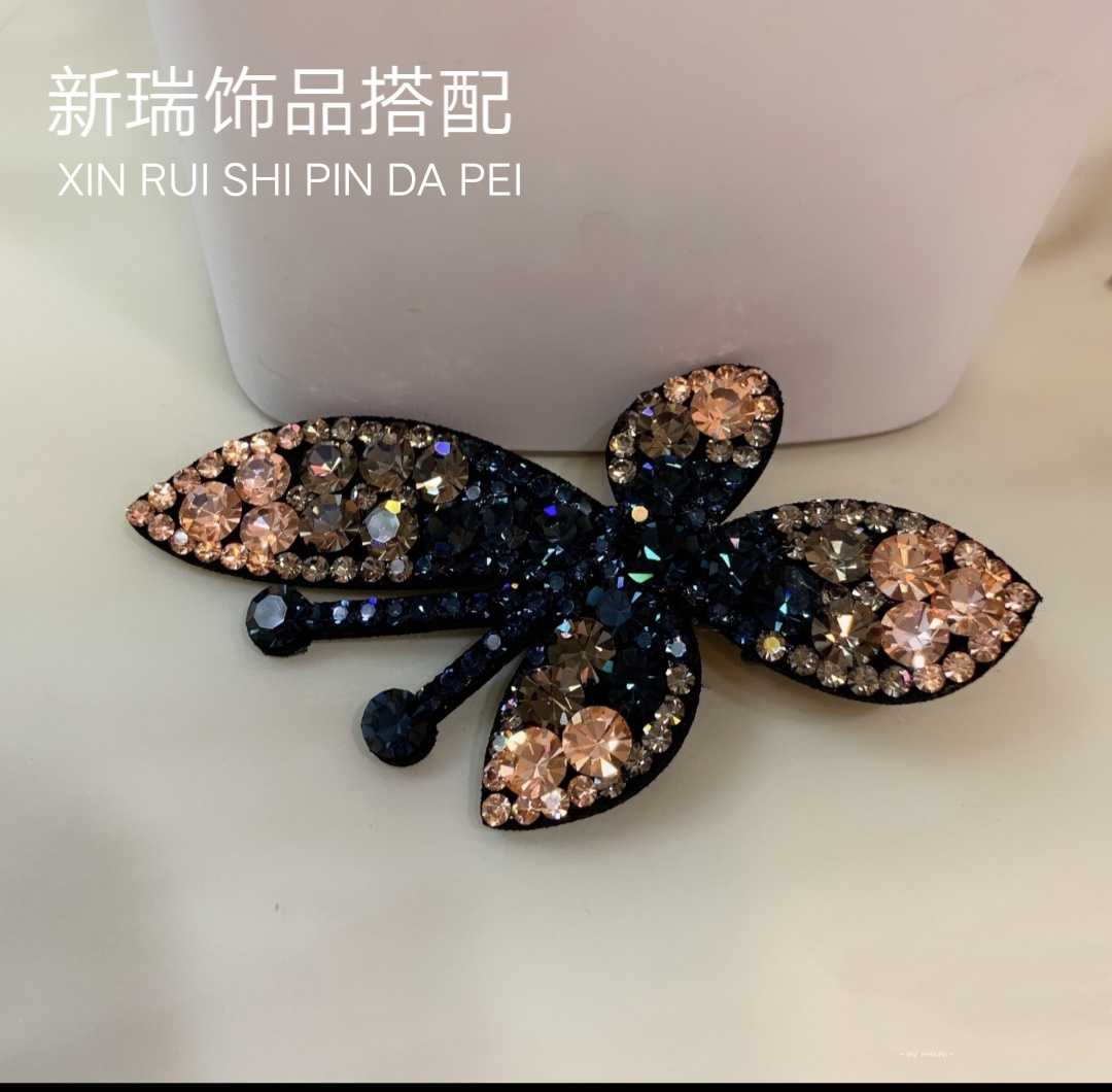 捷克钻厘米头饰一字夹