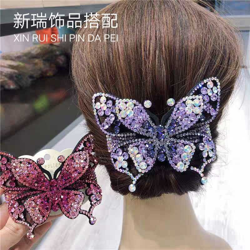 韩国进口捷克钻发夹头饰品后脑勺