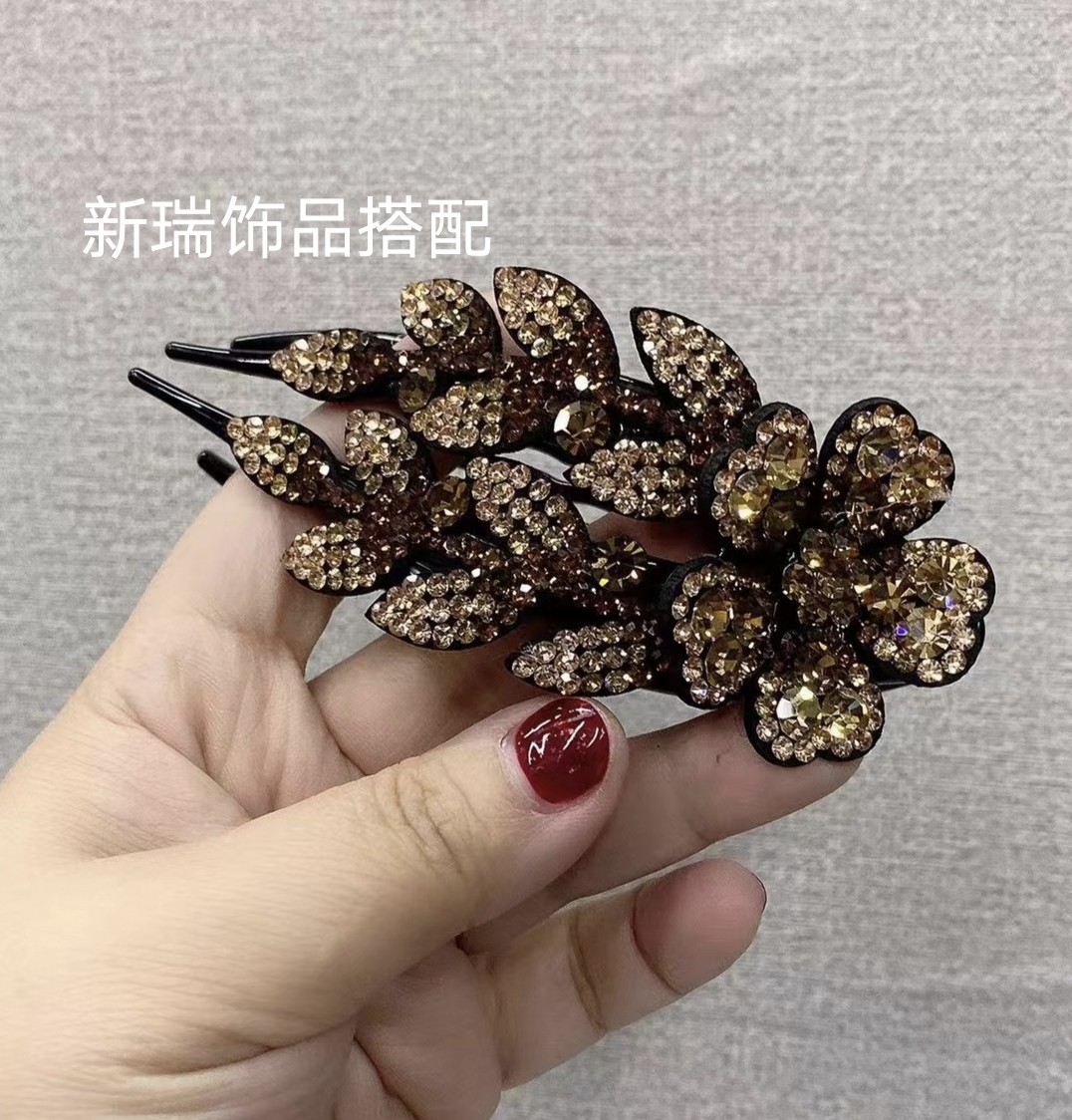 原创设计新款进口捷克钻抓夹女夏后脑勺夹子盘发器发夹鸭嘴夹头饰