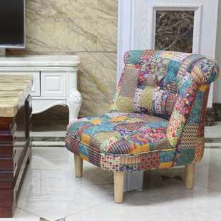 欧式创意矮凳客厅实木靠背茶几凳北欧卧室酒店名宿客栈单人沙发椅