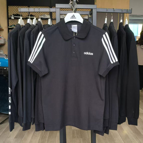 Adidas阿迪达斯新款短袖polo衫男三条纹运动休闲翻领上衣服EJ0927