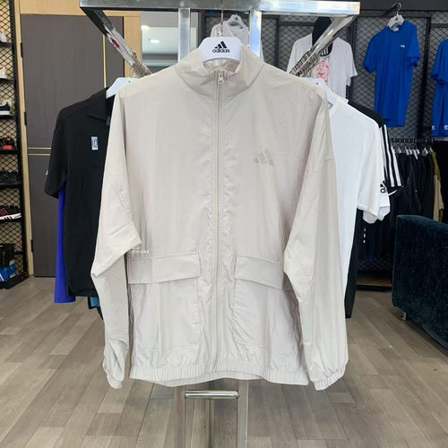 Adidas 阿迪达斯 男款运动休闲舒适透气薄款梭织风衣外套 KC6008