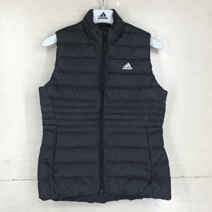 Adidas Vest印花logo拉链立领羽绒马甲GT3317 阿迪达斯女子Down