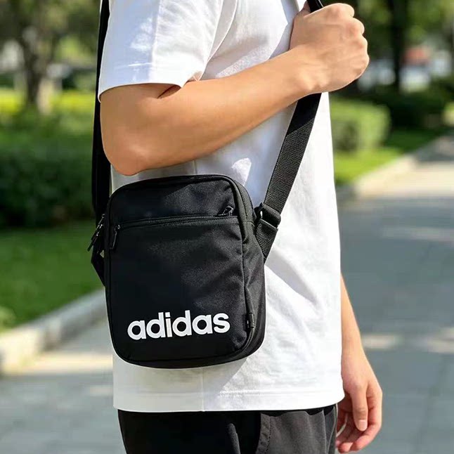 阿迪达斯男包新款旅行小包户外休闲通勤男士斜挎包女单肩包JE8341