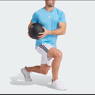 Adidas阿迪达斯男款速干透气反光logo运动健身短袖圆领T恤IS1295